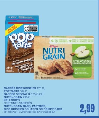 NUTRI-GRAIN BARS, PASTRIES, RICE KRISPIES SQUAR…