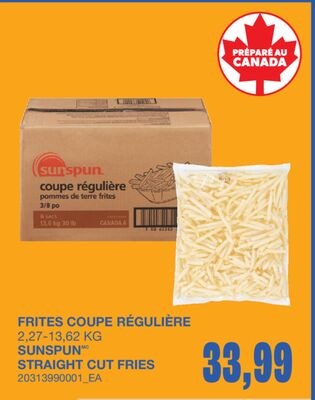 STRAIGHT CUT FRIES, 2,27-13,62 KG