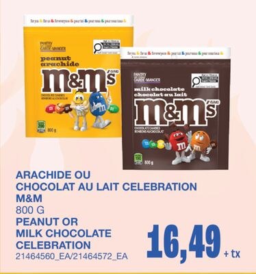 PEANUT OR MILK CHOCOLATE CELEBRATION, 800 G