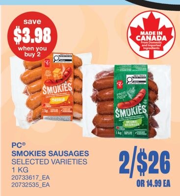 SMOKIES SAUSAGES, 1 KG
