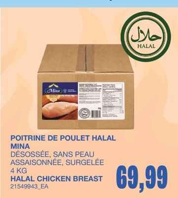 HALAL CHICKEN BREAST, 4 KG