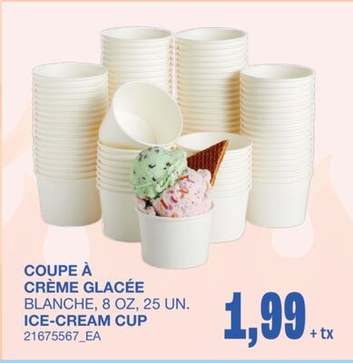 ICE-CREAM CUP, 8 OZ, 25 UN.