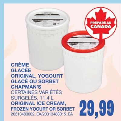 ORIGINAL ICE CREAM, FROZEN YOGURT OR SORBET, 11…