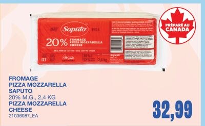 PIZZA MOZZARELLA CHEESE, 2,4 KG