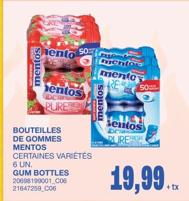 GUM BOTTLES, 6 UN.