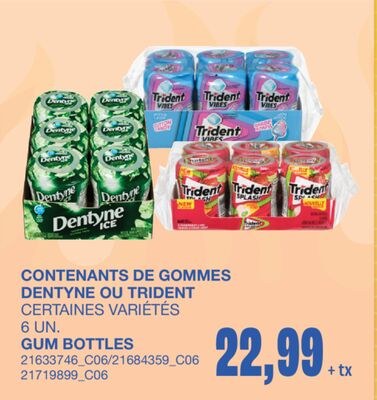 GUM BOTTLES, 6 UN.