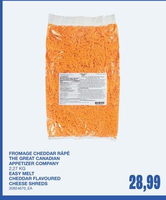 EASY MELT CHEDDAR FLAVOURED CHEESE SHREDS, 2,27…