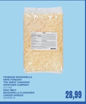 EASY MELT MOZZARELLA FLAVOURED CHEESE SHREDS