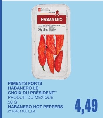 PIMENTS FORTS HABANERO LE CHOIX DU PRÉSIDENT