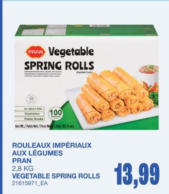 VEGETABLE SPRING ROLLS, 2,8 KG
