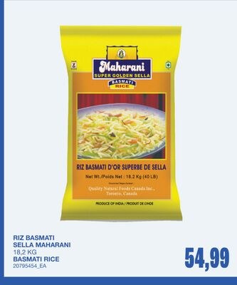 BASMATI RICE, 18,2 KG