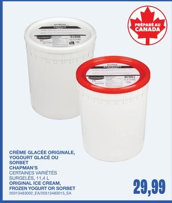 CRÈME GLACÉE ORIGINALE, YOGOURT GLACÉ OU SORBET…