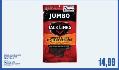 SWEET & HOT JUMBO BEEF JERKY, 230 G