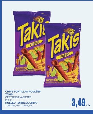ROLLED TORTILLA CHIPS, 260 G