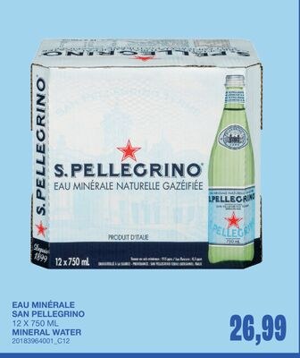 MINERAL WATER, 12 X 750 ML