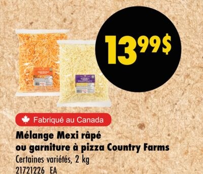 Mélange Mexi râpé ou garniture à pizza Country …