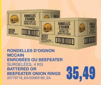 BATTERED OR BEEFEATER ONION RINGS, 4 KG