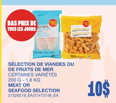 MEAT OR SEAFOOD SELECTION, 200 G - 1,8 KG
