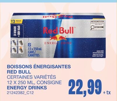 ENERGY DRINKS, 12 X 250 ML, CONSIGNE