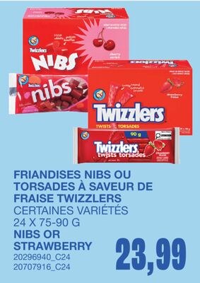 FRIANDISES NIBS OU TORSADES À SAVEUR DE FRAISE,…
