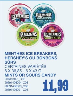 MENTHES, HERSHEY'S OU BONBONS SÛRS, 6 X 36,85 -…