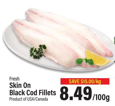 Skin On Black Cod Fillets