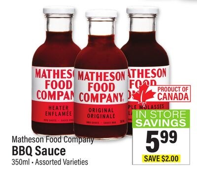 Matheson Food Company BBQ Sauce