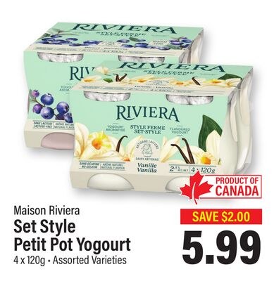Maison Riviera Set Style Petit Pot Yogourt