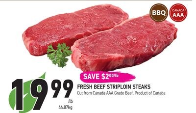 FRESH BEEF STRIPLOIN STEAKS