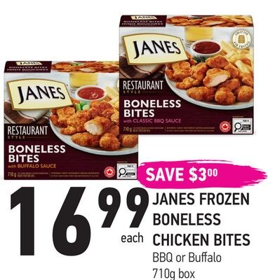 JANES FROZEN BONELESS CHICKEN BITES