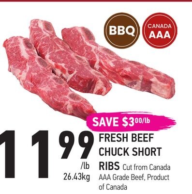 FRESH BEEF CHUCK SHORT RIBS
