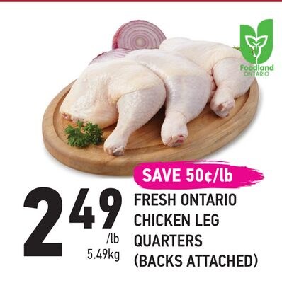 FRESH ONTARIO CHICKEN LEG QUARTERS (BACKS ATTAC…