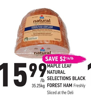 MAPLE LEAF NATURAL SELECTIONS BLACK FOREST HAM
