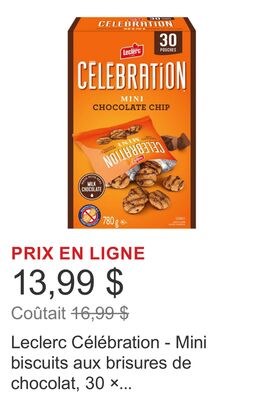 Leclerc Célébration - Mini biscuits aux brisure…