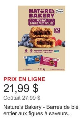 Nature's Bakery - Barres de blé entier aux figu…