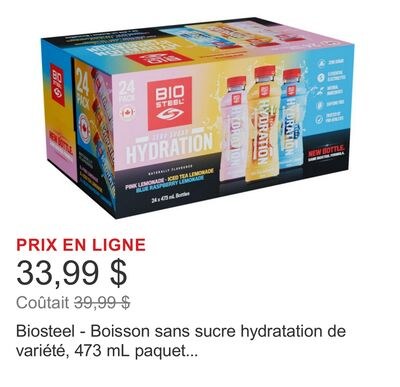 Biosteel - Boisson sans sucre hydratation de va…