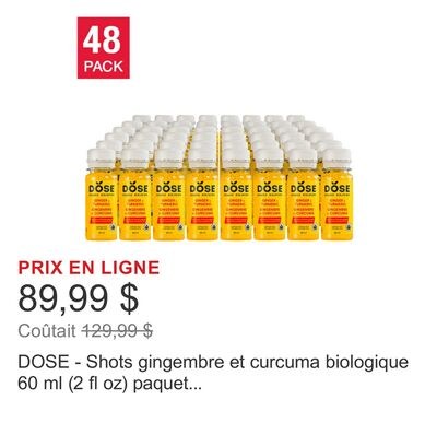 DOSE - Shots gingembre et curcuma biologique 60…