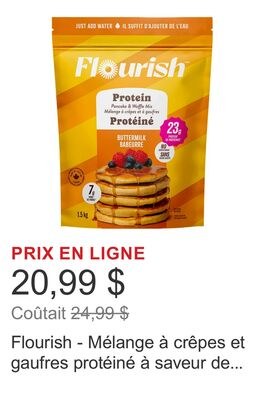 Flourish - Mélange à crêpes et gaufres protéiné…