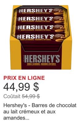 Hershey's - Barres de chocolat au lait crémeux …