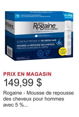 Rogaine - Mousse de repousse des cheveux pour h…