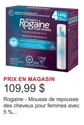 Rogaine - Mousse de repousse des cheveux pour f…