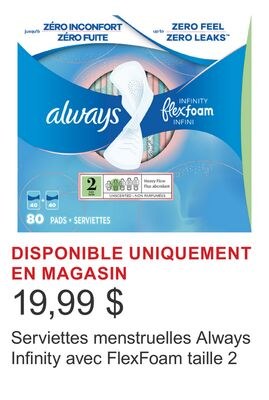 Serviettes menstruelles Always Infinity avec Fl…