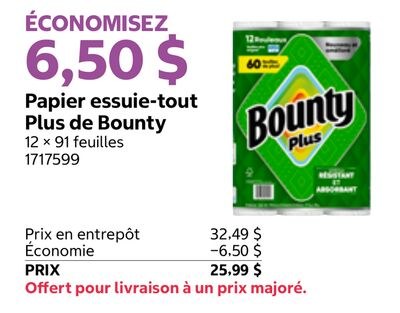 Papier essuie-tout Plus de Bounty
