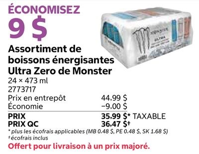 Assortiment de boissons énergisantes Ultra Zero…