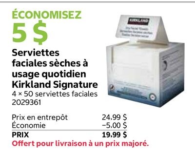 Serviettes faciales sèches à usage quotidien Ki…