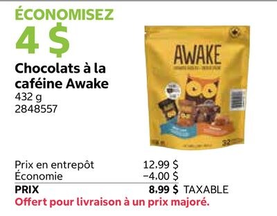 Chocolats à la caféine Awake