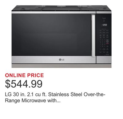 LG 30 in. 2.1 cu ft. Stainless Steel Over-the-R…