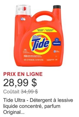 Tide Ultra - Détergent à lessive liquide concen…