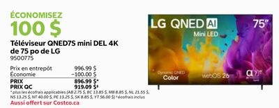 Téléviseur QNED75 mini DEL 4K de 75 po de LG