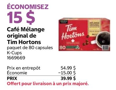 Café Mélange original de Tim Hortons